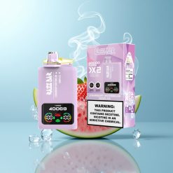 Schweiz Großhandel Razz Bar 40000 Züge Erdbeer Wassermelone - Traube Eis Power Bildschirmanzeige 1.0Ohm 2 Mesh Coil 650 Mah Batterie Typ-C Port 2%,5% Nikotin