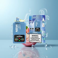 Schweiz Großhandel Razz Bar 40000 Züge Pfirsich Eis - Heidelbeer Eis Leistungsbildschirm 1.0Ohm 2 Mesh Coil 650 Mah Typ-C Anschluss 2% 5% Nikotin