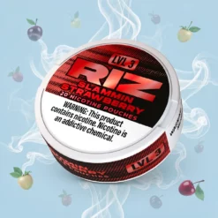 Schweiz Großhandel+Riz+Slammin+6/9/12mg+Erdbeere+Nikotinbeutel+Stufe 3+Tabakfrei